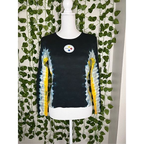 NFL Steelers Multicolor Cotton Long Sleeve Tie-Dye Fitted T-Shirt Size Large - Picture 1 of 6